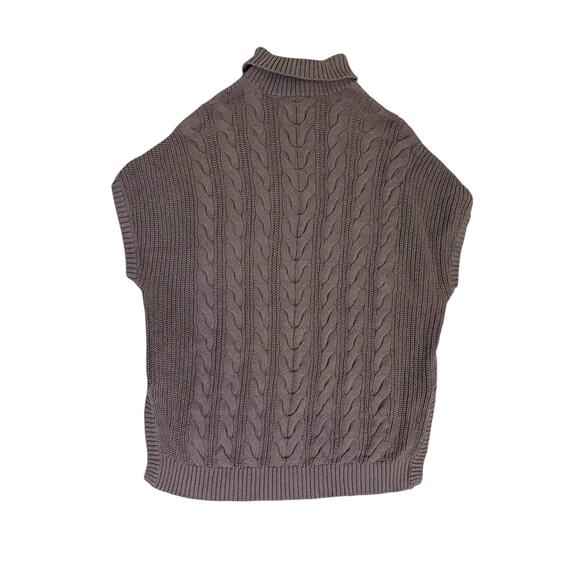 Pact Cableknit Organic Cotton Turtleneck Sweater Poncho M/L
Cinder Heather - Picture 3 of 6